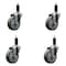 Service Caster 4'' Gray Poly Wheel Swivel 1-1/8'' Expanding Stem Caster Set, 4PK SCC-EX20S414-PPUB-118-4 - alternate 1